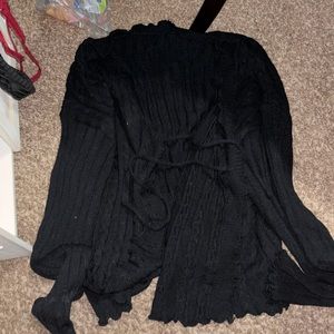 Short black sweater cardigan